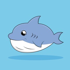 Illustration vector design of shark cute animal cartoon