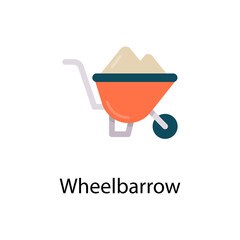 Wheelbarrow vector Flat Icon Design illustration. Construction Symbol on White background EPS 10 File