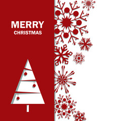 Christmas card with christmas tree. Vector EPS 10