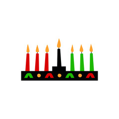 Kinara. Traditional Kwanzaa symbols. Isolated on white background. African American holiday