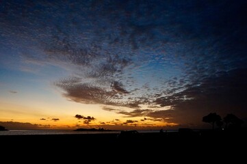 沖縄県宮古島　日没の海岸