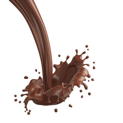 splash of brown chocolate isolated on white background with clipping path