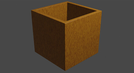 wooden cube on white background