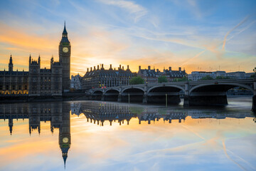 Naklejka premium Big Ben at sunset in London, UK