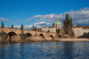 Charles Bridge in clear weather