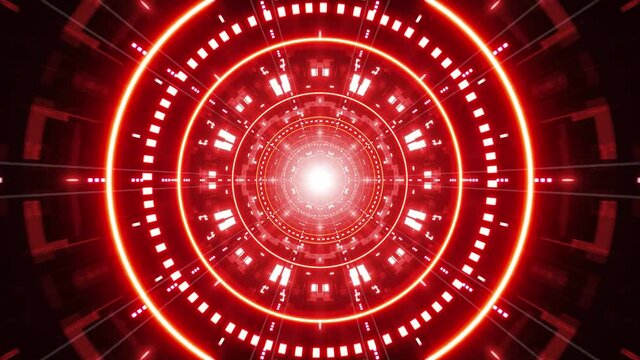 Glowing Red Light Tunnel VJ Loop