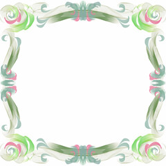 Blank square template with frame for your project. Digital illustration.
