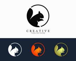 Set of colour rabbit icon in circle line, logo design template