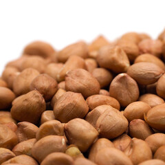 Stack of peanuts, ingedient for meal or be snack. It has powerful nutrients, high protein, fiber, good fat. Spot focus