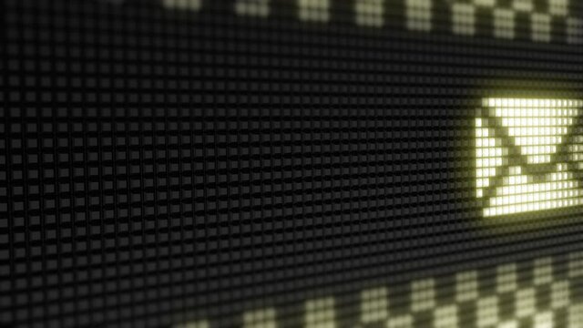 E-mail icon in the Screen. Looping footage has 4K Resolution with Encoder Prores 4444.