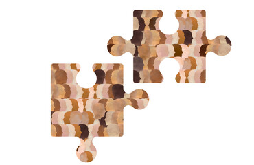 Diversity and representation: faces with diverse skin tones collaborating and working together, representing multiculturalism, globalisation and international trade. Icon 