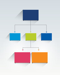 Infographics flowchart. Colored shadows scheme.