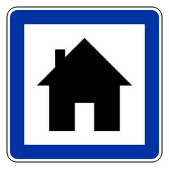 Haus und Schild