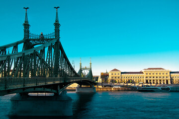 Fototapeta na wymiar Bridge over the Danube. Liberty Bridge, Budapest. Hungary