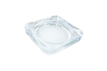 Square glass candlestick isolated on white background with clipping path.