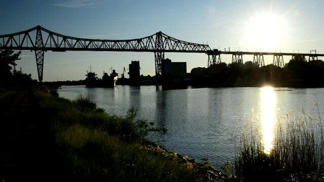 Rendsburger eisenbahnhochbr&uuml;cke &uuml;ber dem Nord-Ostsee-Kanal 