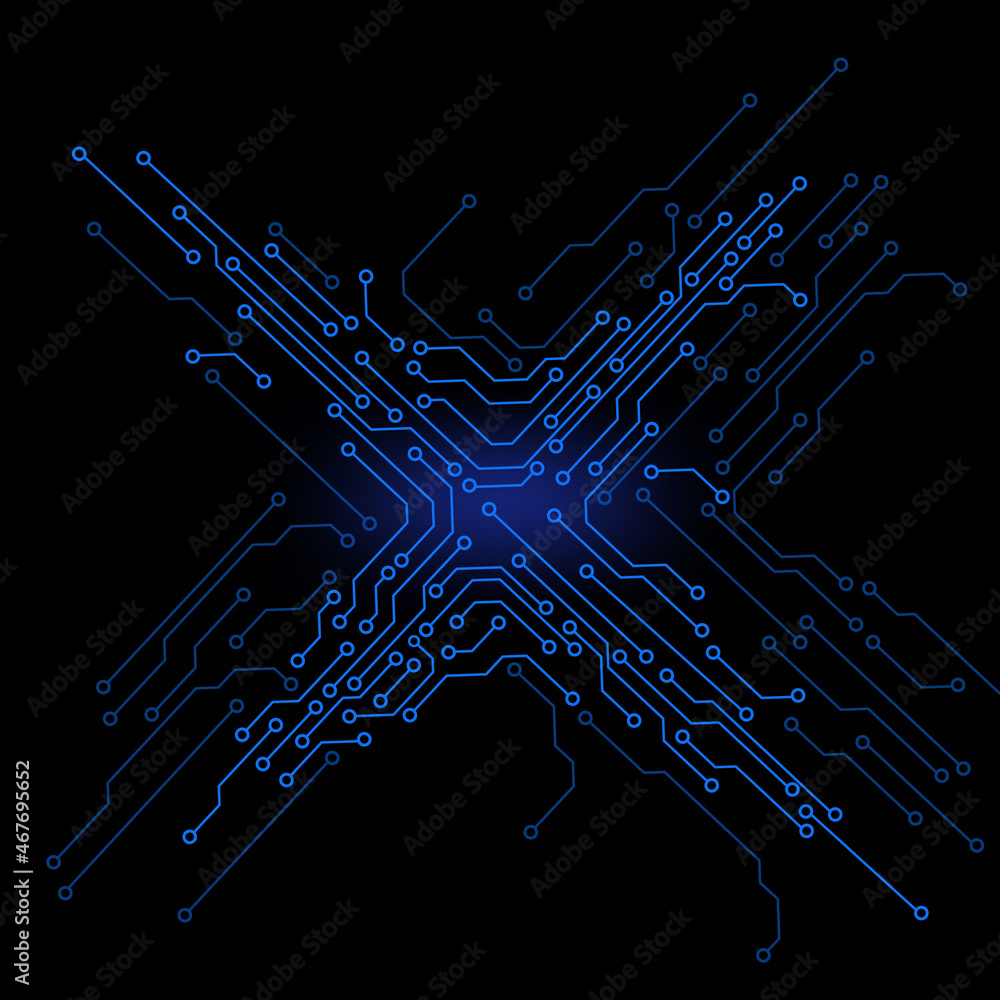 Poster circuit board cross digital sharing concept infographic vector background
