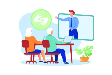 sign language classes  illustration exclusive design inspiration 