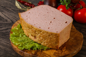 Homemade baked traditional meat loaf