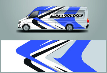 Car Wrap Van Design Vector. Graphic Background designs for vehicle Company livery and cargo