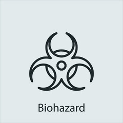 biohazard icon vector icon.Editable stroke.linear style sign for use web design and mobile apps,logo.Symbol illustration.Pixel vector graphics - Vector