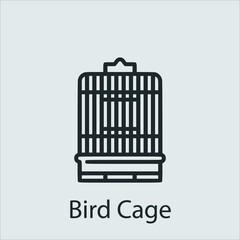 bird cage icon vector icon.Editable stroke.linear style sign for use web design and mobile apps,logo.Symbol illustration.Pixel vector graphics - Vector