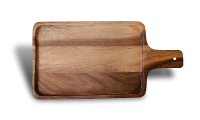 Wooden tray isolated on white background. This has clipping path. 