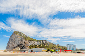 Road to the Rock of Gibraltar, view from the airfield, Gibraltar