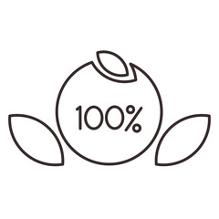 Natural 100% green organic leaves plants vector sign symbol illustration design icon