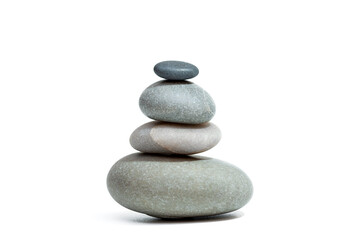 Fototapeta na wymiar Balanced Zen stones on white background