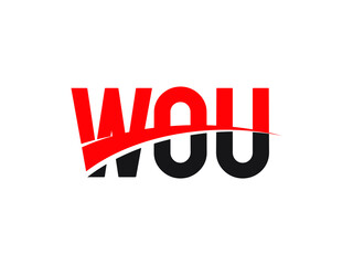 WOU Letter Initial Logo Design Vector Illustration