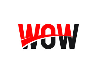 WOW Letter Initial Logo Design Vector Illustration