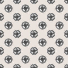 Seamless pattern collage with hand-drawn metallic chrome or glass mirror balls reflected each other