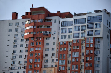 Modern residential area in Kiev. Exterior. Streets,buildings.
