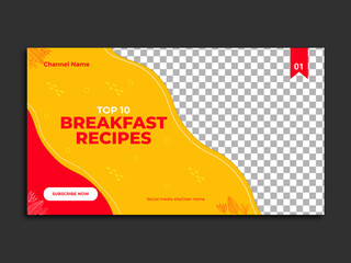 Youtube thumbnail for homemade food cooking recipe, food making Video Thumbnail, and web banner template.