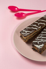 Traditional Chocolate Millefoglie or French mille-feuille