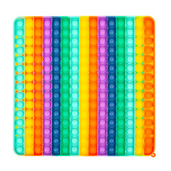 Square iridescent, multicolored simple dimple, pop it. Fashionable and modern anti stress toy for children and adults.