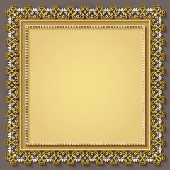 Abstract vector ornamental nature color vintage frame.