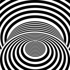 Psychedelic optical illusion. Hypnotic surreal abstract background. Vector illustration.