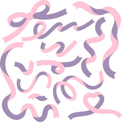 ピンクと紫のリボン素材