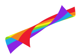 Fototapeta na wymiar Rainbow colors flag, isolated on white background