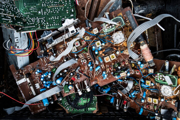 electronic circuit board with components