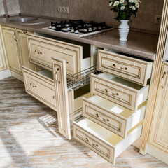 interior of kitchen with furniture