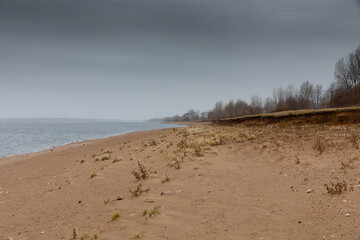 Sand dunes along the right bank of the Kama River near the city of Naberezhnye Chelny in Tatarstan.