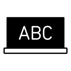 アルファベットが書かれた黒板のアイコン　Blackboard with alphabets vector icon