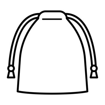 巾着袋、ポーチのアイコン　Drawstring Bag Vector Icon