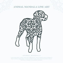 Animal Mandala. Vintage decorative elements. Oriental pattern, vector illustration.