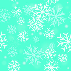 snowflakes hand drawn seamless pattern