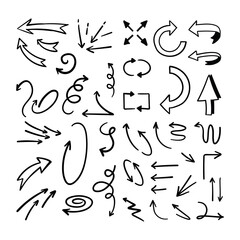 Arrow doodle collection. Hand drawn set of arrows.