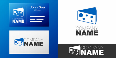 Obraz premium Logotype Cheese icon isolated on white background. Logo design template element. Vector